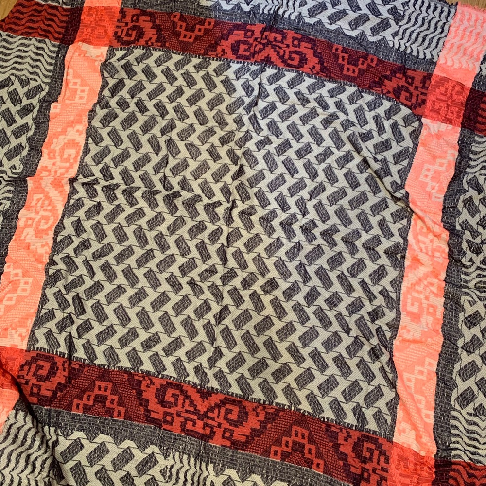 Anthropologie by Echo big scarf blue red pink